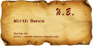Wirth Bence névjegykártya